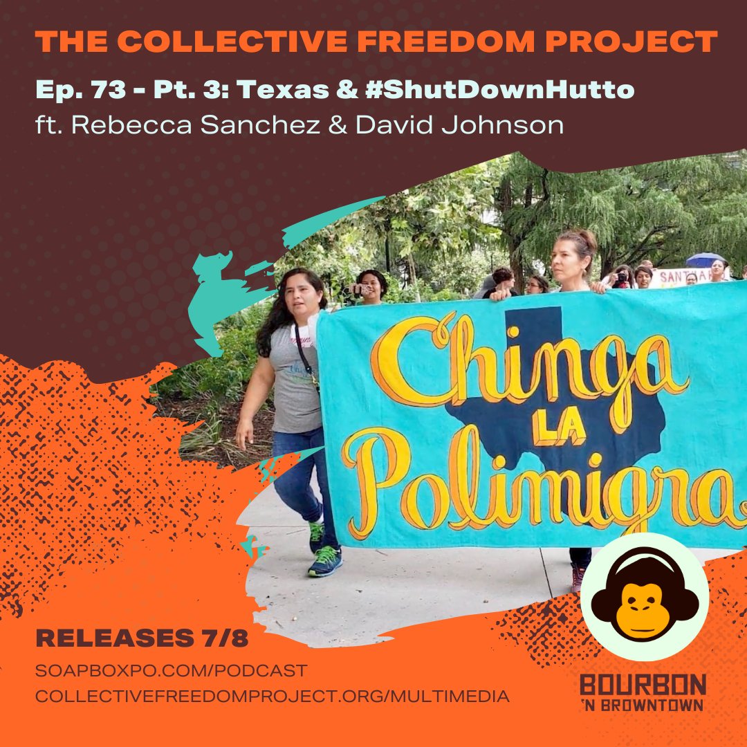 BourbonnBrwnTwn's tweet photo. 💥RELEASES July 8th💥Ep. 73 - The Collective Freedom Project, Pt. 3: Texas &amp; #ShutDownHutto

Rebecca Sanchez &amp; David Johnson of Austin's @Grassroots_News join to discuss #ShutDownHutto #DefundAPD &amp;more. Listen to the series trailer &amp; see the micro-doc at https://t.co/7XNvhrj2CL! https://t.co/uHfncLXzDa