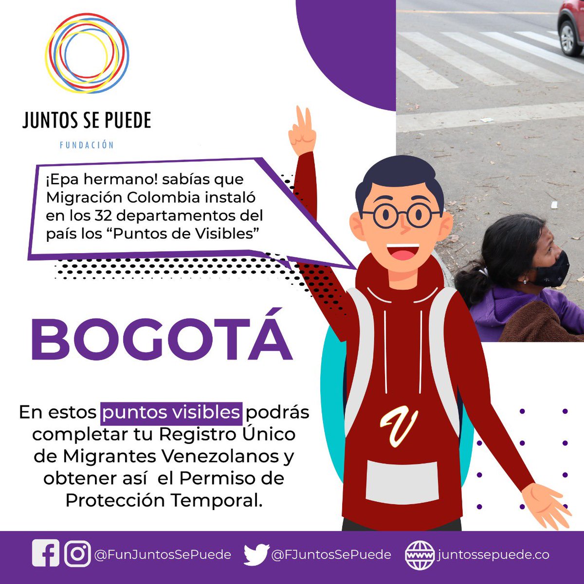 fjuntossepuede's tweet photo. 🚨 ¡ATENTOS VENEZOLANOS EN BOGOTÁ! 🚨

Migración Colombia habilitó 19 #PuntosVisibles en las diferentes localidades para hacer tu registro único de migrantes. 

⁉️Comparte esta publicación⁉️ 

#JuntosSePuede 🇨🇴🤝🇻🇪 https://t.co/x9uUhHiWp9