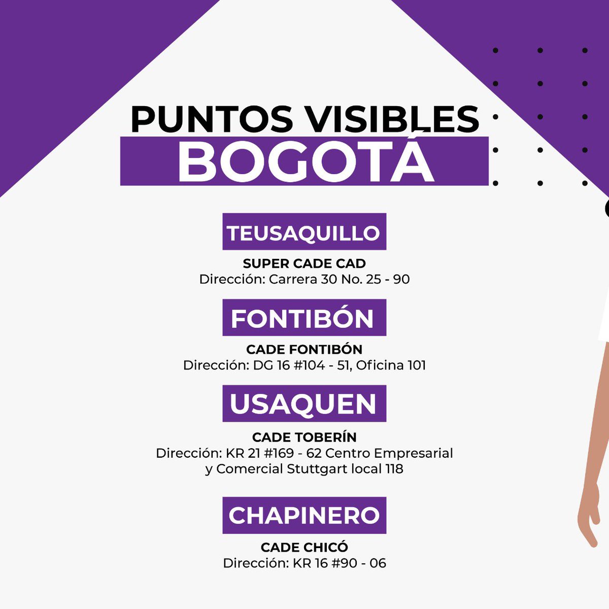 fjuntossepuede's tweet photo. 🚨 ¡ATENTOS VENEZOLANOS EN BOGOTÁ! 🚨

Migración Colombia habilitó 19 #PuntosVisibles en las diferentes localidades para hacer tu registro único de migrantes. 

⁉️Comparte esta publicación⁉️ 

#JuntosSePuede 🇨🇴🤝🇻🇪 https://t.co/x9uUhHiWp9