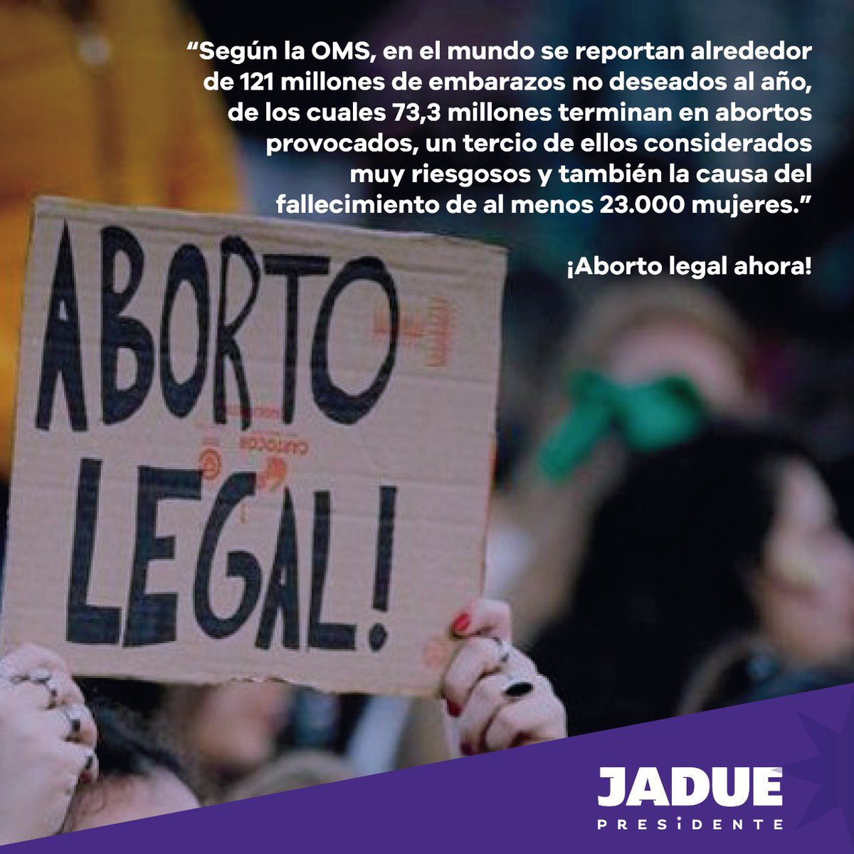 La despenalización del aborto hasta las 14 semanas es un asunto de justicia social y de igualdad de género. El programa de <a href="/danieljadue/">Daniel Jadue</a> incluye esta medida además de una ley marco de derechos sexuales y reproductivos para todas las personas, sin discriminación. #AbortoLegal 💚