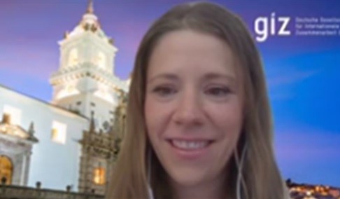 GIZEcuador's tweet photo. Dorothea Kallenberger – coordinadora del Clúster #CiudadesSostenibles de @GIZEcuador, mencionó que durante la 2da Fase del Programa CIS (Mayo 2021–Abril 2024) se desarrollará hasta 6 medidas de acción enfocadas con la Agenda de Hábitat Sostenible del Ecuador (#AHSE2036) y la NDC. https://t.co/kE2iXoaI9U