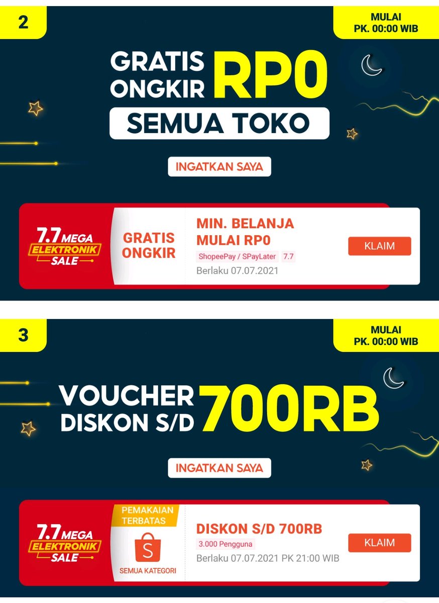 RacunDiskon_id's tweet photo. Voucher Gratis Ongkir Rp 0 buat 7.7 Sudah Bertembaran , Yuk Claim dari sekarang biar ga lupa
🔗 https://t.co/VMCf77awwR
#GratisOngkir #Shopee7.7 https://t.co/Oh5l70QWlO