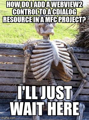 overflow_meme's tweet image. How do I add a WebView2 control to a CDialog resource in a MFC project? stackoverflow.com/questions/6818… #webview2 #cdialog #mfc