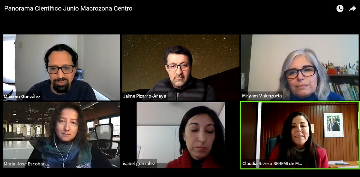 Seremi Medio Ambiente <a href="/ClaudiaRiveraR2/">Claudia Rivera Rojas</a> en Panorama Científico evento mensual organizado por <a href="/SeremiCienciaN/">Seremi de Ciencia Antofagasta</a> el cual está orientado a resaltar la labor de los investigadores e investigadoras de las regiones de Valparaíso y Coquimbo

📲Transmisión en vivo en cutt.ly/umphrDQ