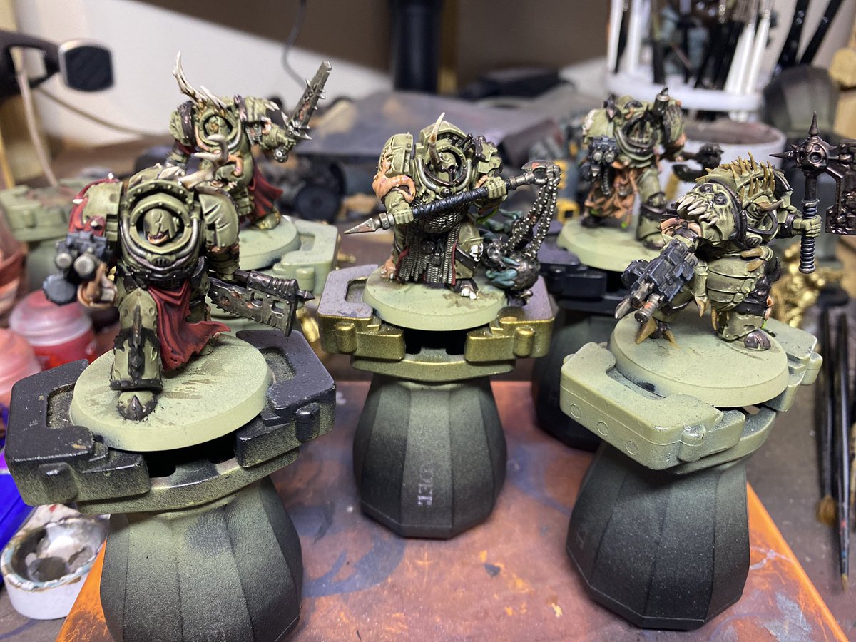TaffScum's tweet photo. Nurgle commission … weirdly enjoying these #ukpainter #warhammercommunity #warmongers #warhammer #warhammer40k #warhammerpainting #40k https://t.co/sY5IR5yPxj