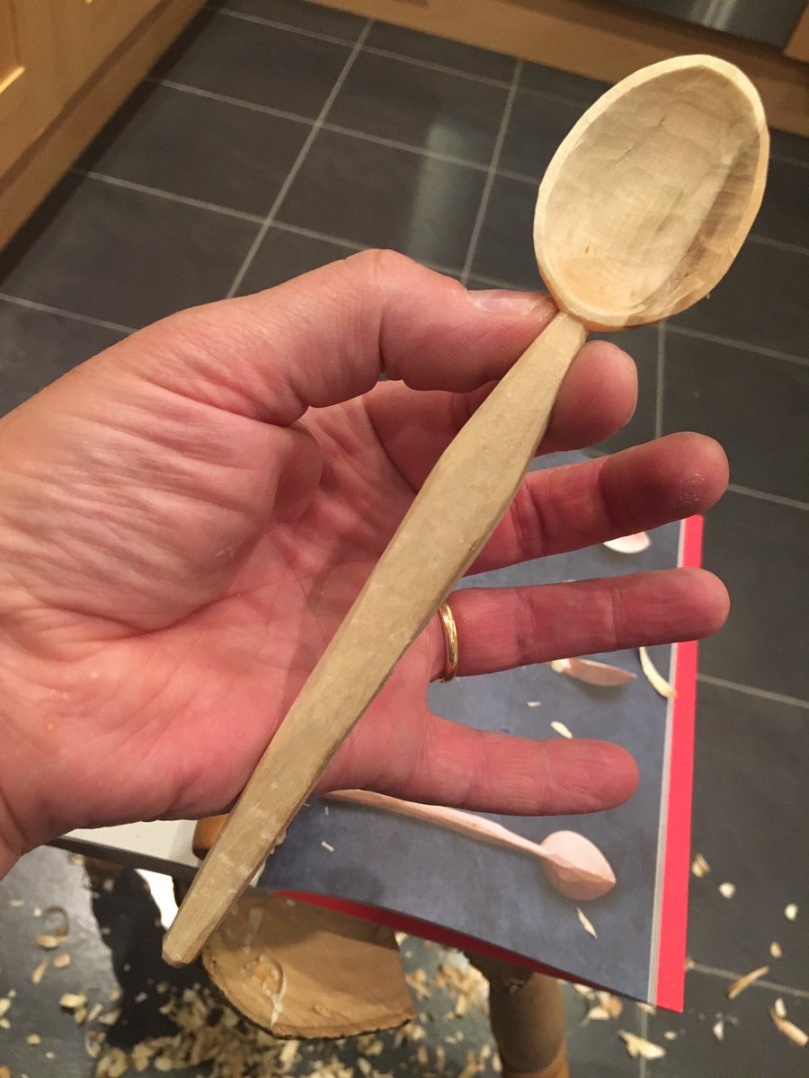 kerry_truman's tweet photo. I have noticed that each time I post a #spoonkitchen moment I lose a few followers.. maybe it’s the really poor photos I take of my excellent #spooncarving adventures.. haha.. whatever it is, I guess it’s not going anywhere soon whilst it chills my work brain.. #boringstuff 😆🙌 https://t.co/QByDZyupyO