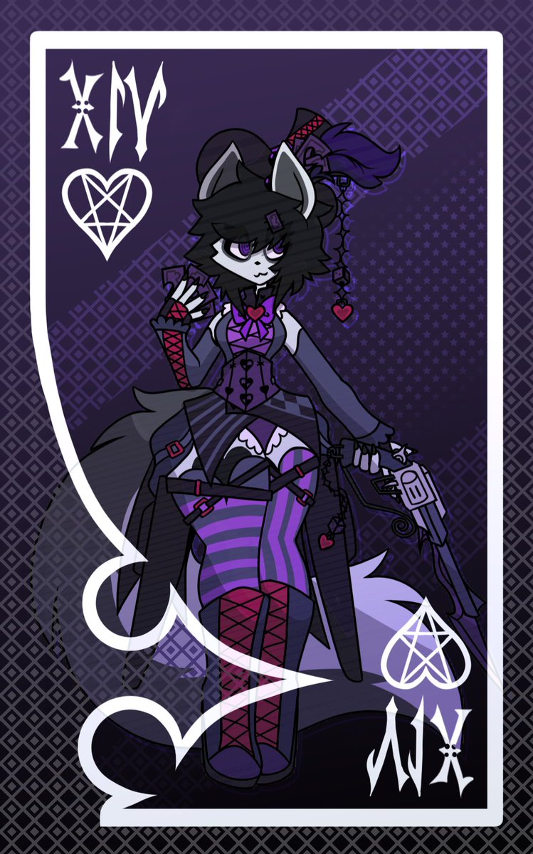 Oreovix's tweet photo. XIV of hearts 💜🖤♠️♣️♦️ https://t.co/iqCE7UUvDx