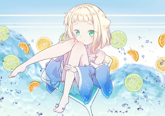 夏らしい季節感のあるイラストも描いた。偉すぎる
 #今月描いた絵を晒そう 