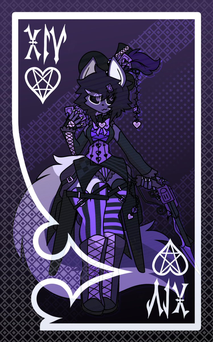 Oreovix's tweet photo. XIV of hearts 💜🖤♠️♣️♦️ https://t.co/iqCE7UUvDx