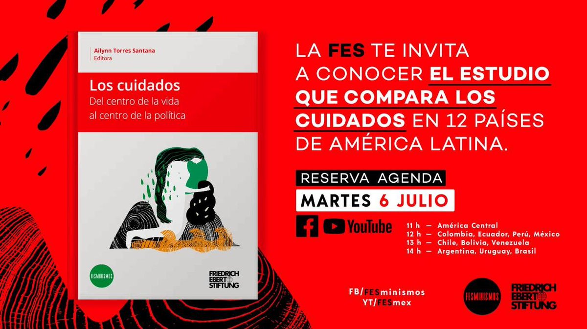 🔴RESERVA LA FECHA
¿Cómo están los cuidados en #AméricaLatina?
El próximo martes 6 de julio, <a href="/fesminismos/">FESminismos - Democracia y Feminismos</a> te invita a descubrirlo. 

🗓️Desde ya, agéndate para el lanzamiento de esta investigación que compara la situación de #Cuidados en 12 países de la región. 
#CuidadosAlCentro