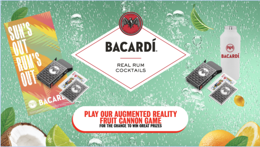 BACARDI (@bacardi) on Twitter photo Click the link to play our augmented reality fruit cannon game for the chance to win BACARDร Gear 
#DoWhatMovesYou #Bacardi #RealRumCocktails
bacardi-ar.com/?utm_source=poโฆ Click the link to play our augmented reality fruit cannon game for the chance to win BACARDร Gear 
#DoWhatMovesYou #Bacardi #RealRumCocktails
bacardi-ar.com/?utm_source=poโฆ