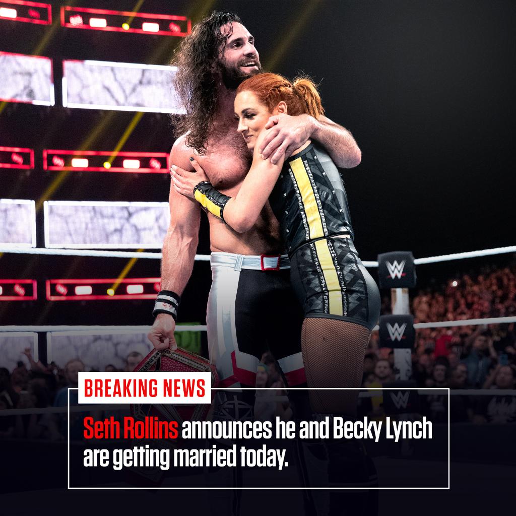 Congratulations to <a href="/WWERollins/">Seth Rollins</a> &amp; <a href="/BeckyLynchWWE/">Rebecca Quin</a> who are getting married today! 💐🔔 ms.spr.ly/6016nuDXp
