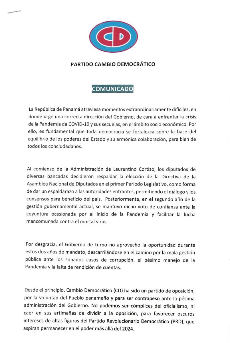 MaidirMiller's tweet photo. Comunicado de nuestra Junta Directiva @CaDemocratico @romuloroux https://t.co/n9PQLm59aO