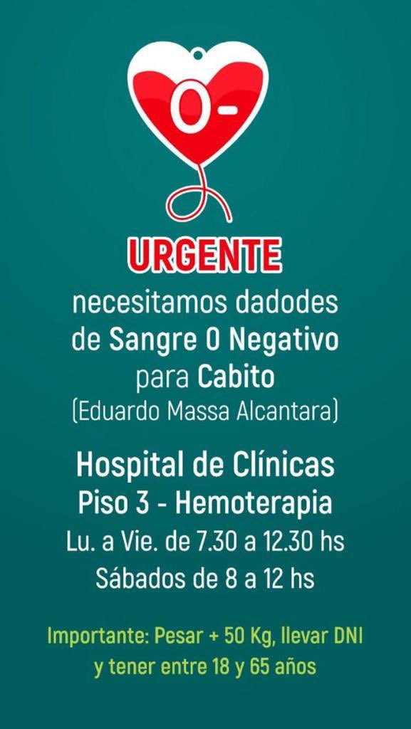 Amigos
Cabito necesita una mano
Corran la voz 
Gracias!!