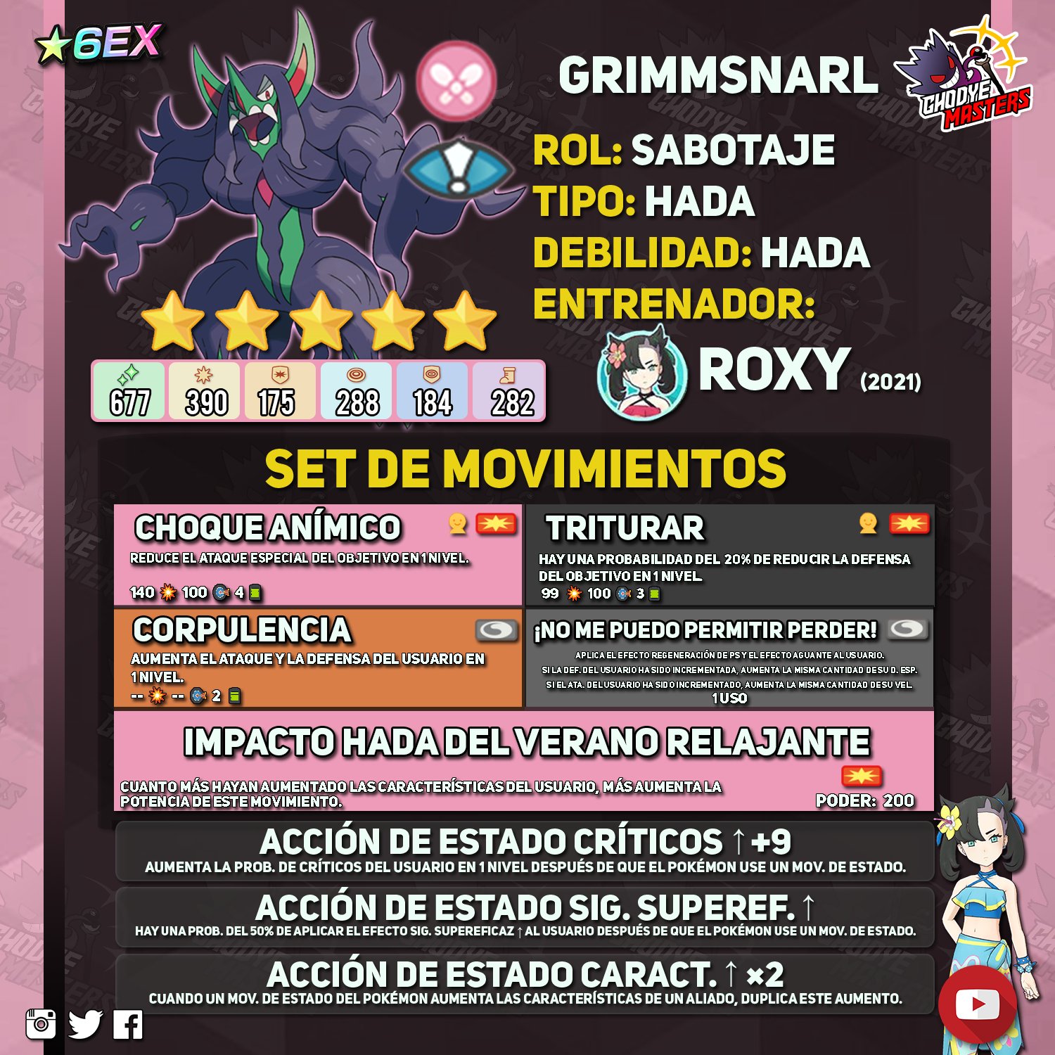 Pokemon Masters Roxy / Marnie (Temporada 21) y Grimmsnarl
