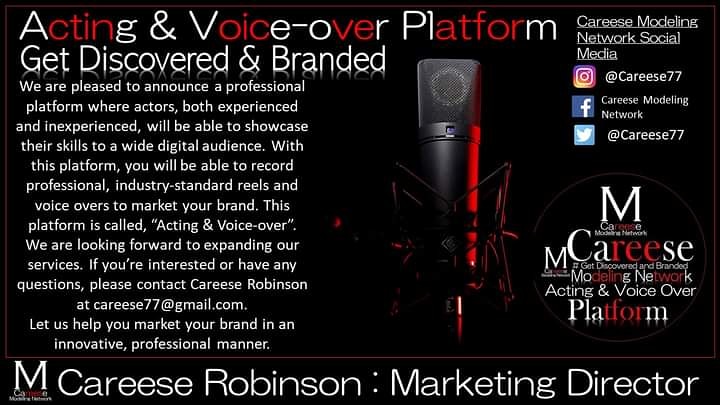 careese77's tweet photo. Voice Marketing Advertisement Opportunity 
If you think your voice have what it takes contact me Email Address Careese77@Gmail.Com
# Embrace The New Norm https://t.co/3Qo01pB8s4