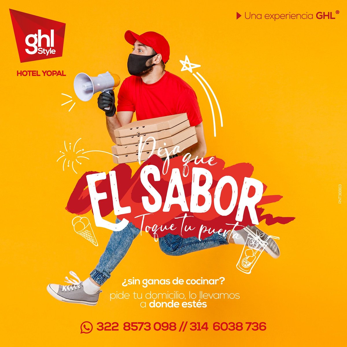 En esta etapa de confinamiento deja que el #Sabor toque tu puerta y por medio de nuestros domicilios deléitate con cualquiera de los platos de nuestra Carta.

Domicilios: +57 322 857 3098 - 314 603 8736

Conoce más de nuestros planes en: ghlhotelyopal.com/?partner=1942