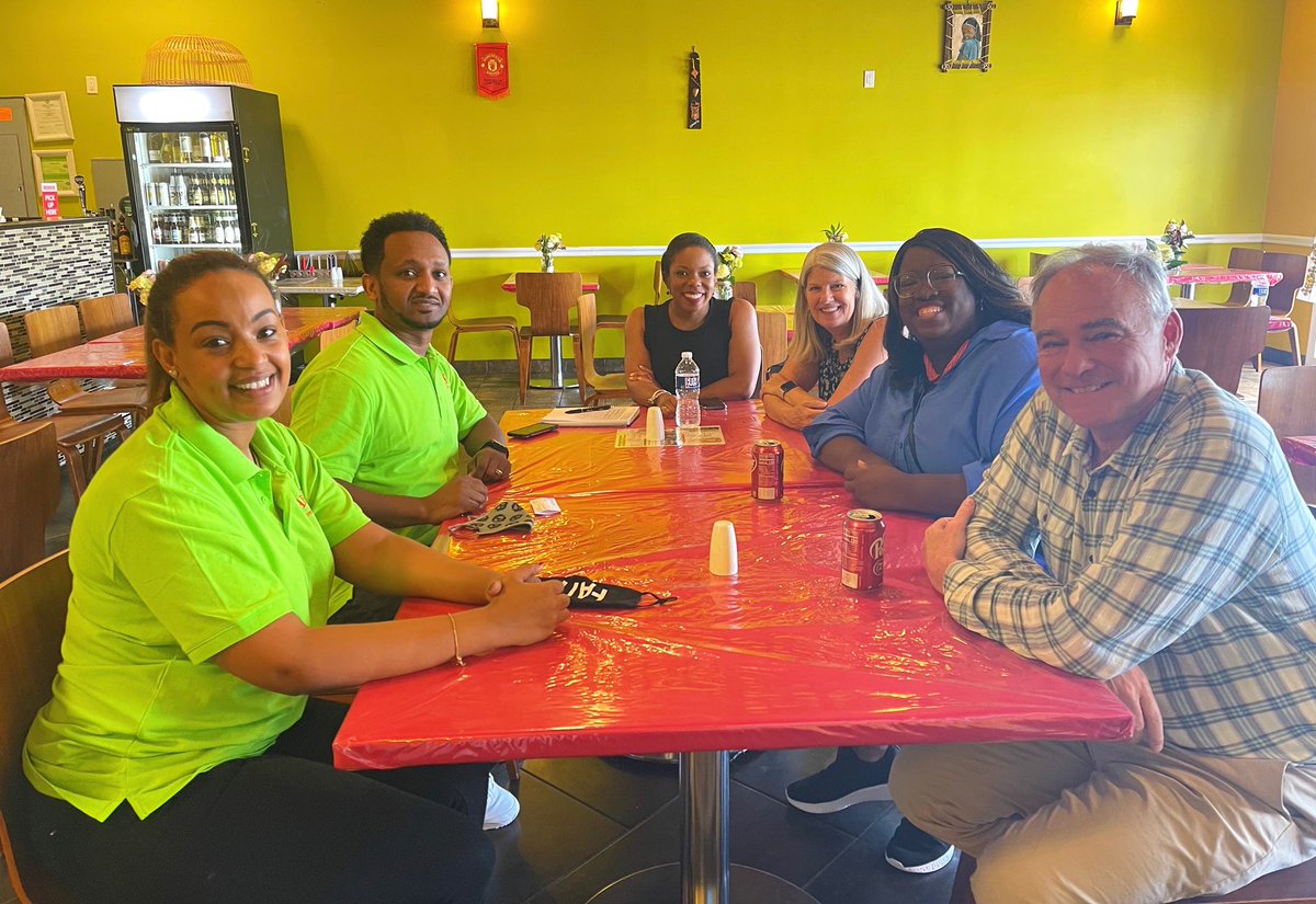 Thank you Senator <a href="/timkaine/">Tim Kaine</a> and @CandiKingForHD2 for visiting our restaurant today. We had a very productive conversation and we appreciate both of you and your teams for taking time from your busy schedule to come out and encourge us  and show support for small businesses.