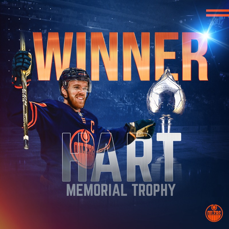 EdmontonOilers's tweet photo. Best of the best. 

Connor McDavid is your 2021 Hart Memorial Trophy Winner! 🏆 

#LetsGoOilers