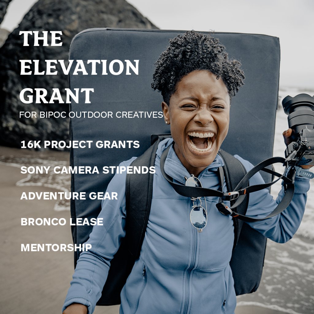Marmot (@marmot) on Twitter photo The Elevation Grant. Paving the way for BIPOC creatives to pursue their professional dreams as storytellers in the outdoors. Learn more about the grant by clicking the link below!
bit.ly/TheElevationGr…
Made possible by <a href="/Ford/">Ford Motor Company</a> <a href="/Smartwool/">Smartwool</a> <a href="/SonyAlpha/">Sony | Alpha</a> <a href="/ColemanUSA/">Coleman USA</a> <a href="/peakdesignltd/">Peak Design</a> The Elevation Grant. Paving the way for BIPOC creatives to pursue their professional dreams as storytellers in the outdoors. Learn more about the grant by clicking the link below!
bit.ly/TheElevationGr…
Made possible by <a href="/Ford/">Ford Motor Company</a> <a href="/Smartwool/">Smartwool</a> <a href="/SonyAlpha/">Sony | Alpha</a> <a href="/ColemanUSA/">Coleman USA</a> <a href="/peakdesignltd/">Peak Design</a>