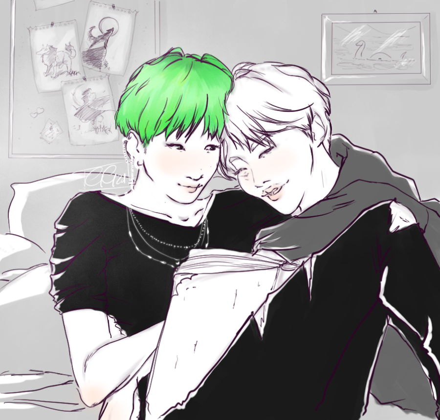 “Just you.”
“Just me.”

Inspired by <a href="/yeeshhobi/">hda⁷</a>'s supercute au, "You weird? Likewise" 💚