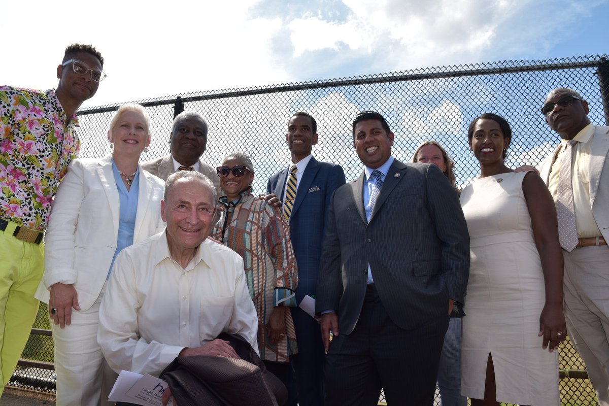 Senator Schumer gives a press conference in Rochester, New York, June 29, 2021.