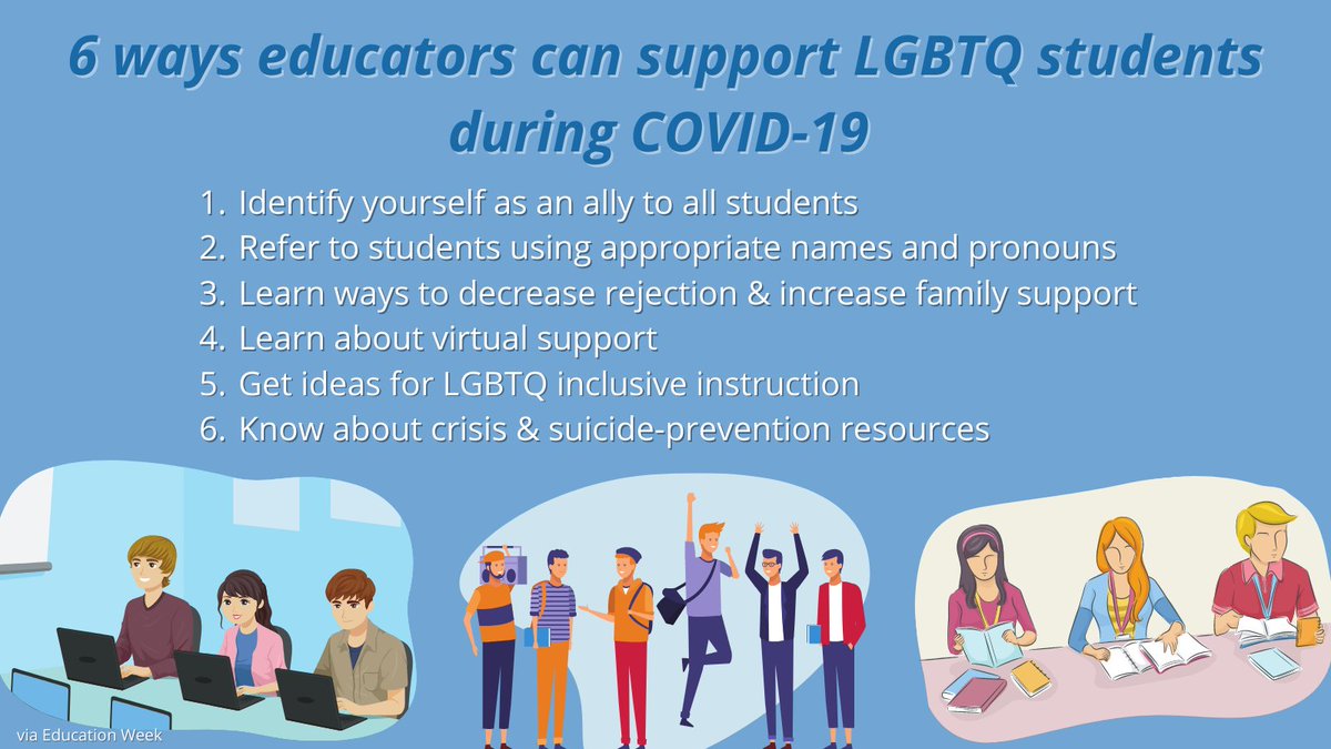 CollegeAZ's tweet photo. Even though the U.S. is starting to recover from the pandemic, it’s still important to reflect on how we interact with our most marginalized students. 

Here are six ways to support your #LGBTQ #students during #COVID19. https://t.co/1MlfJOqHIH #Pride2021 https://t.co/YZ5glJupMI