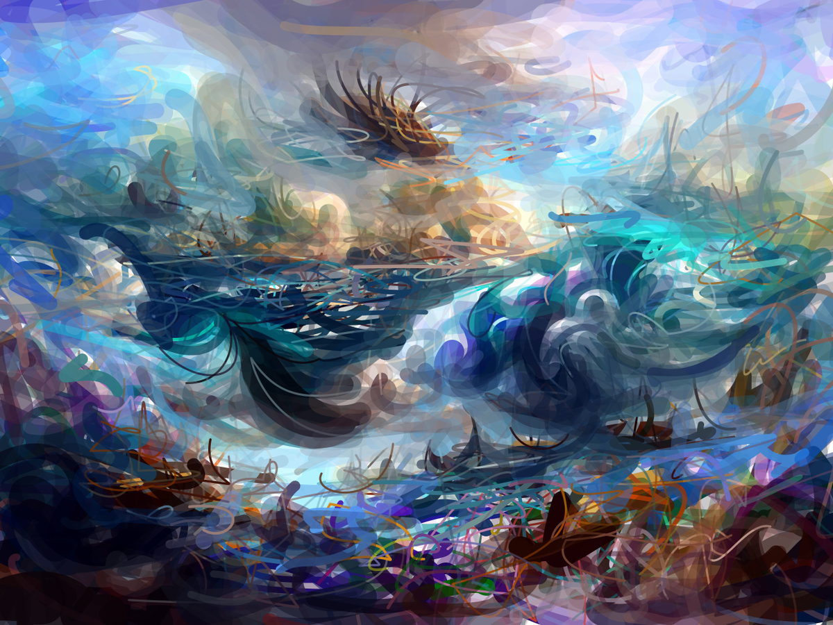 a beautiful epic wondrous fantasy painting of the ocean as imagined by Katherine Crowson