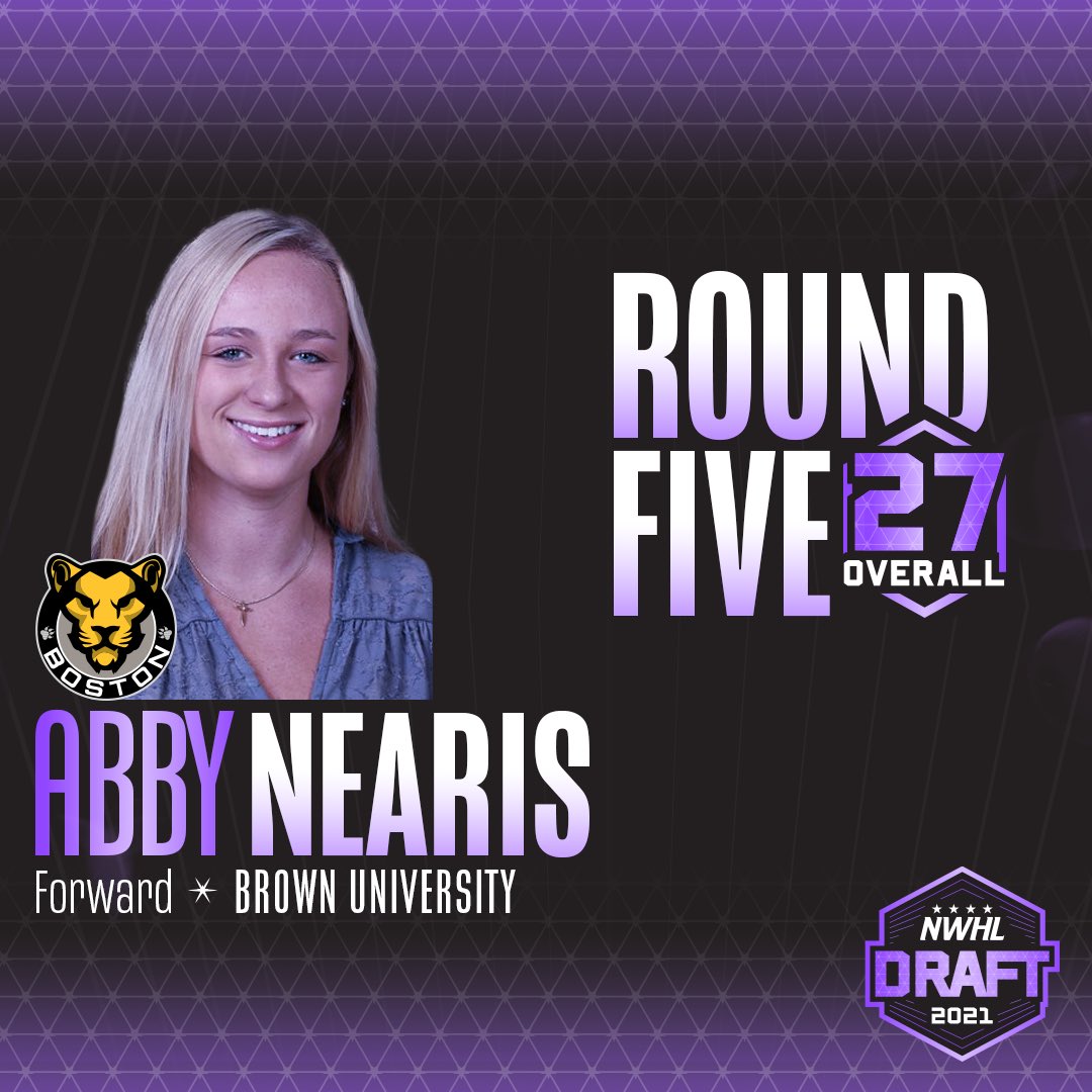 The Boston Pride finish their draft day picking up Abby Nearis 27th overall! #NWHLDraft21