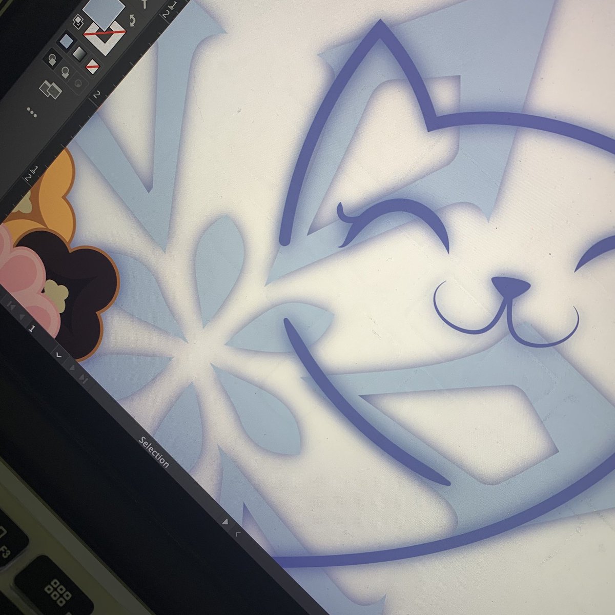 LadyLilac__'s tweet photo. I swear! I’m working on logos! Have a lil sneak peek of Diona’s logo so far. Hopefully I’ll have 3 cryo characters done by tomorrow 😳👌 Buuut in the meantime you can look at my completed hydro set and almost finished pyro set! Link in bio #GenshinImpact #diona https://t.co/c7b5U2tJOs