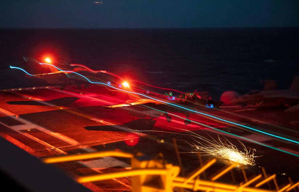 USNavy's tweet photo. #USNavy photos of the day: #USSHalsey transits @US5thFleet, #USSHarrySTruman #FltOps in the Atlantic Ocean, #USSCheyenne arrives @SUBASE_NLON and Sailors stand watch #USSCarlVinson @US3rdFleet. β¬οΈ info & download β¬οΈ: https://t.co/Lu3uHn37nO https://t.co/WfdxjBBsMO