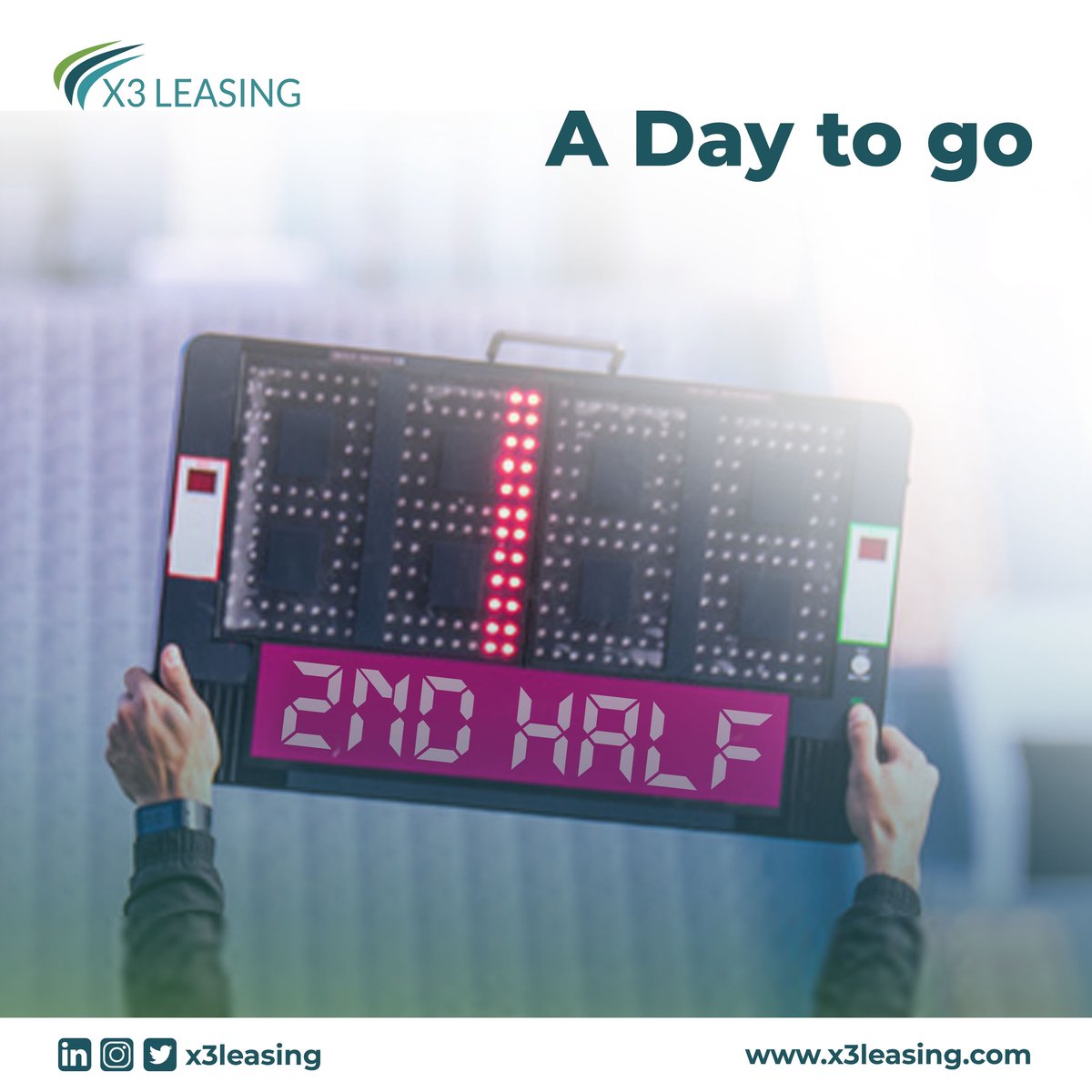 X3Leasing's tweet photo. It's a day to go to the 2nd half of the 2021 campaign, how close are you to your financial goal?

#x3leasing https://t.co/XHhiB125Qh