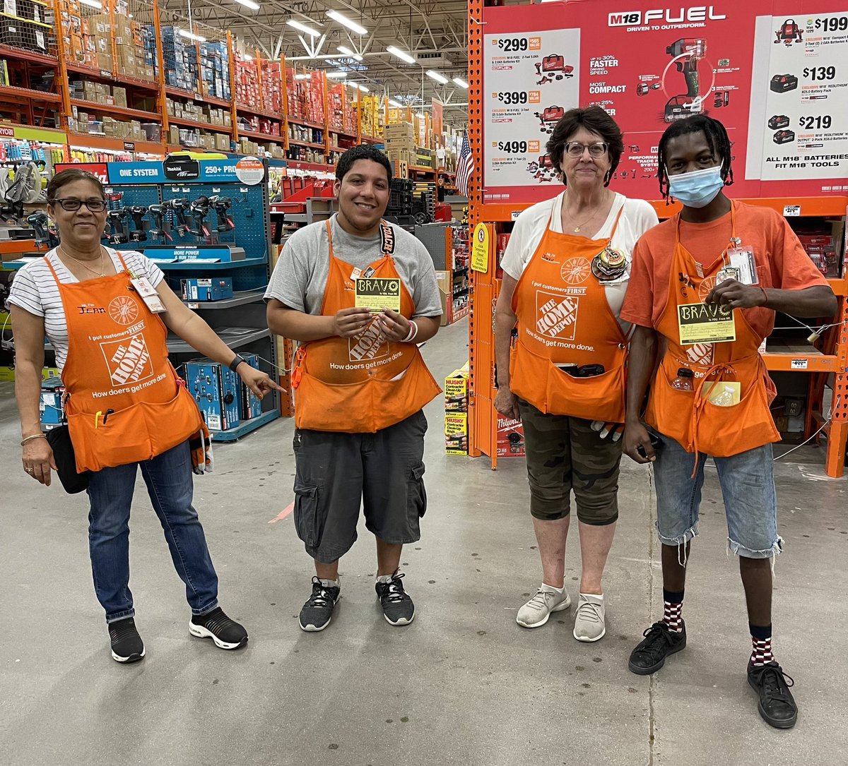 Evening meeting recognition <a href="/TheBig10HD/">West Hartford Home Depot</a> DS’s Jackie and Jean recognizing Jomar and Don for there continued assistance in maintaining their departments!