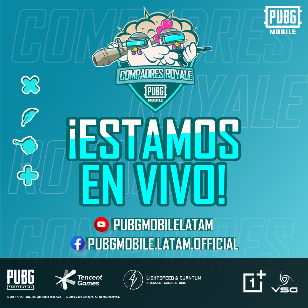 PUBGMOBILELATAM's tweet photo. ¡#CompadresRoyale está en vivo! 🐓
Te esperamos ⤵
https://t.co/eHaEEwIciB https://t.co/lawCvSWe68