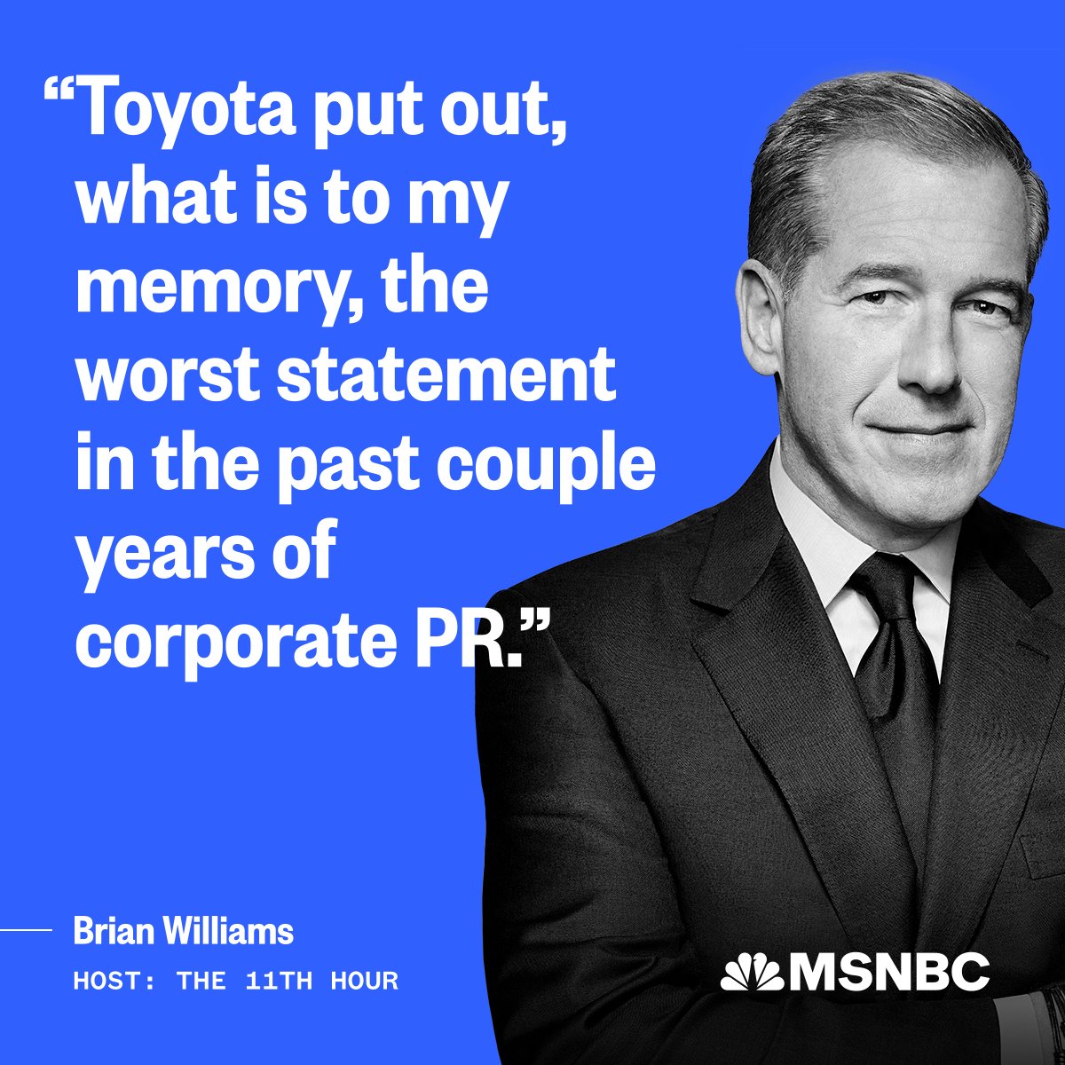 MSNOWNews's tweet photo. "The construction has been halted on the museum of bad corporate PR, so that a new wing can be designed and named for Toyota," Brian Williams says on Toyota defending donations to Republicans who voted against certifying the 2020 election. 

Watch more: https://t.co/wOsjicT3UU https://t.co/PCm9DSs18e
