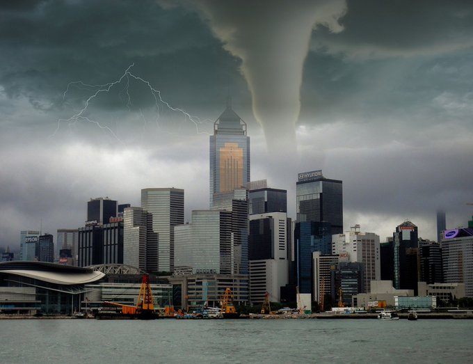 tornado, storm, lightning