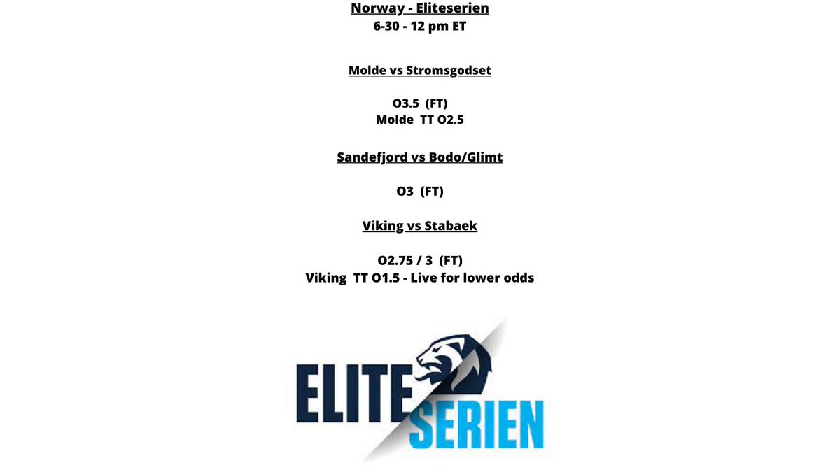 ROICapper1's tweet photo. #soccer #futbol #norway #Eliteserien #soccerpicks #soccerbets #sportspicks #sportsbets #freepicks #freebets #sports #roicapper #sportsbetting https://t.co/7mkNCJLye8