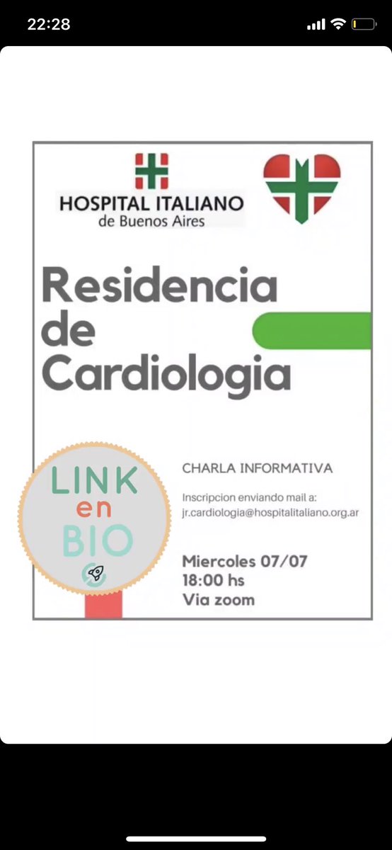 Si estás interesado en hacer la residencia de cardiología en el HIBA inscribite a la charla informativa!

Más info en el instagram @cardiohiba_residencia!!