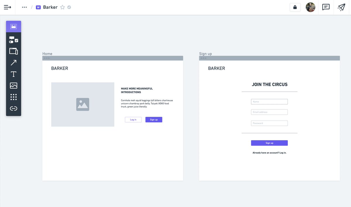 lynsie's tweet photo. Building an MVP in @bubble: Step Two, #Wireframing begins! Using @WhimsicalPowers to build wireframes. #learningbubble #nocode #startuplife https://t.co/n1rd3yPNxT