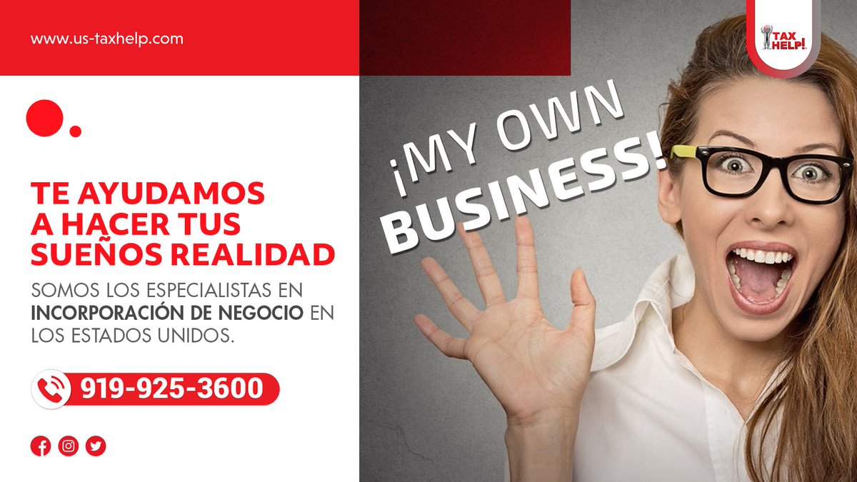 TaxHelpsUs's tweet photo. Tax Help! 🏪
INCORPORACIÓN DE NEGOCIO EN CAROLINA DEL NORTE.
☎️ Llámanos ahora: 919-925-3600
#TaxHelp #NewBusiness #NuevoNegocio #Tramitaciones #IncorporacionDeNegocio #RegistroDeNegocio #NegocioNuevo #ServicioDeIncorporacionDeNegocio #EmprendeTuPropioNegocio #TuNegocioPropio https://t.co/NNMg4x1gS5