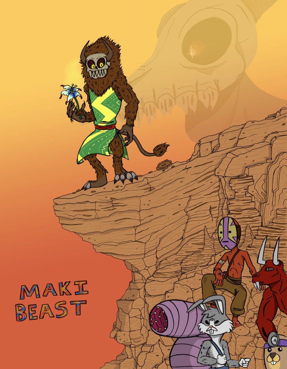 SSScarletFever's tweet photo. Made some fanart for my friend GhostMeat, based off of his game Maki Beast. You can play it for FREE @ https://t.co/KXiFZNxhy1! Check it out!
#GhostMeat #FANART #gameart #conceptart #makibeast https://t.co/HwhKQABtyt