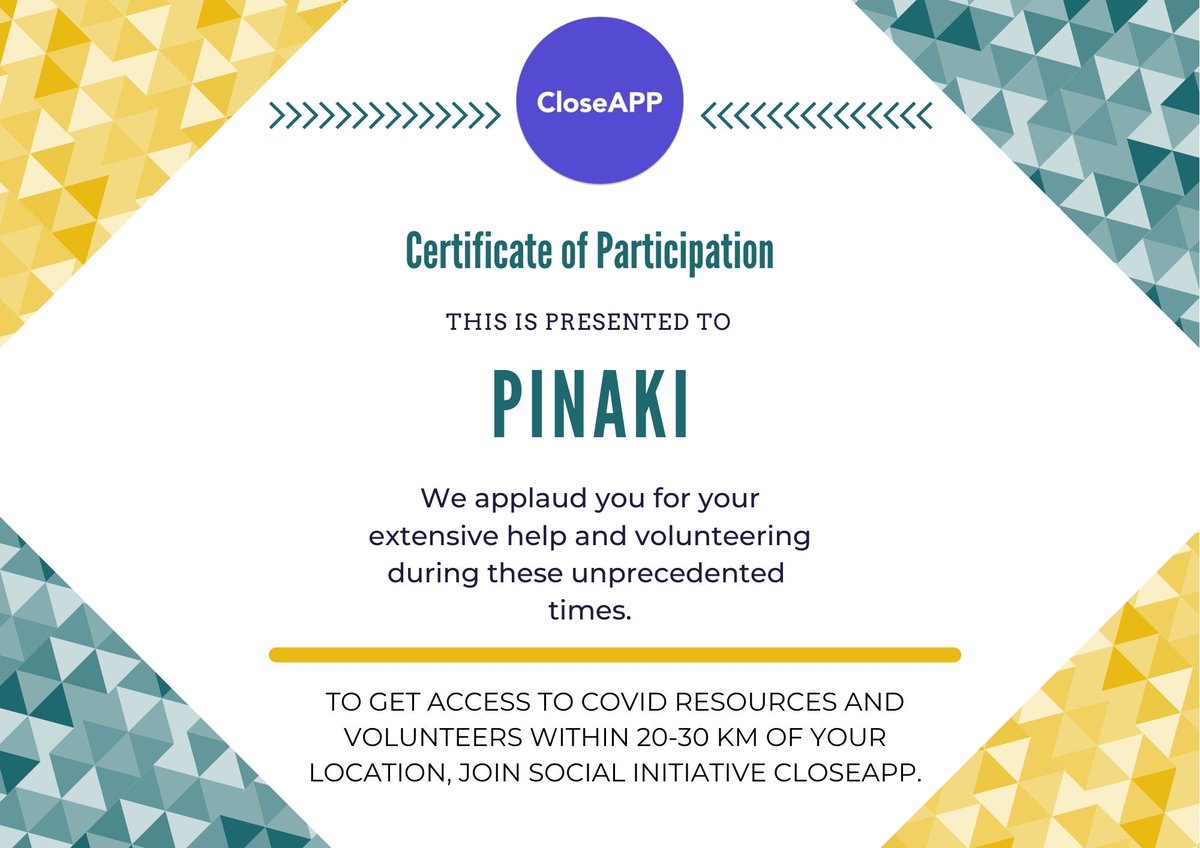 We applaud @pinakidas1975 for your remarkable efforts. Please accept this certificate as a recognition of our gratitude towards you. 
Tag your friends in the comments who have contributed their services to help  the society during covid times.
Share it with your community!
