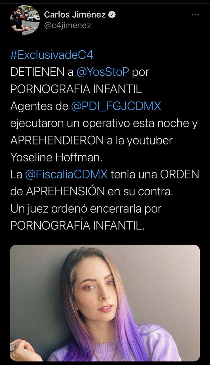 Lo irónico es que apenas hace unos días, apoyaba a su tía Ginny Hoffman y su prima Alexa Parra. “No necesito pruebas de que ella dice la verdad”. mencionó la YouTuber #YosStop