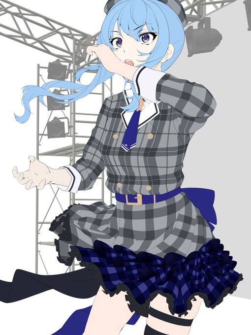 #ほしまちぎゃらりー
星街すいせいちゃんのイラスト
線画まで終わったのですがチェック柄で一時停止してます。 