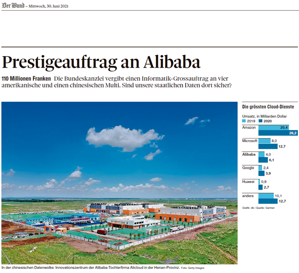 maemst's tweet photo. Das kanns ja nicht sein: Jetzt will die Schweiz eine führende ICT-Nation sein, hat Top Hochschulen und ist globale Location für Rechenzentren der ganzen Welt. Aber bei der #PublicCloud Ausschreibung Bund gewinnen @Amazon @IBM @Oracle @Microsoft und notabene @Alibaba😲 #SwissCloud https://t.co/1zfXErvMHX