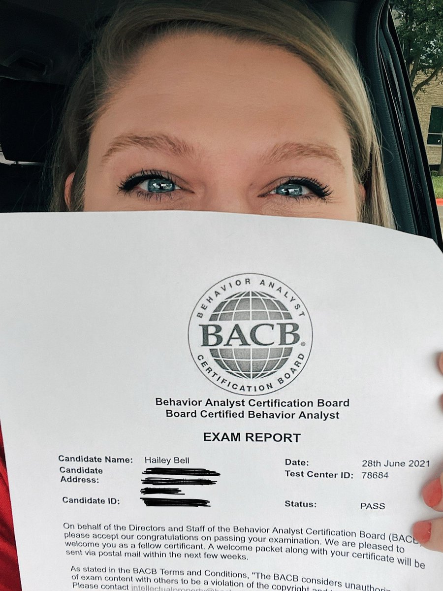 haibelll's tweet photo. I have no words, only emotions. 

Yesterday I passed the BCBA exam and it still hasn’t hit me yet. Today marked day one in my new role as a Board Certified Behavior Analyst. I’m here, I did it, and I now have a bunch of letters after my name. 

Hailey Bell, MA, BCBA, LBA https://t.co/aHsfiSkJuC