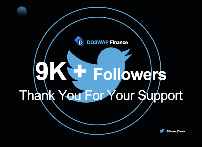 💋We are a team of 9K+ followers!
Many more numbers to come our way!

We would like to Thank You for all your support and encouragement.

We have interesting things lined up for our community, Keep showing your love and support for more exciting opportunities.

#doswap