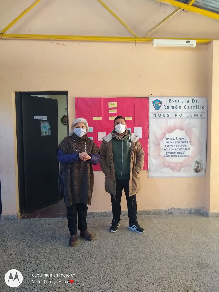 Hoy me reuní con la directora de la escuela doctor Ramón Carrillo del Cadillal me pidió de mi colaboración para dicha institución y le vamos a colaborar con la limpieza