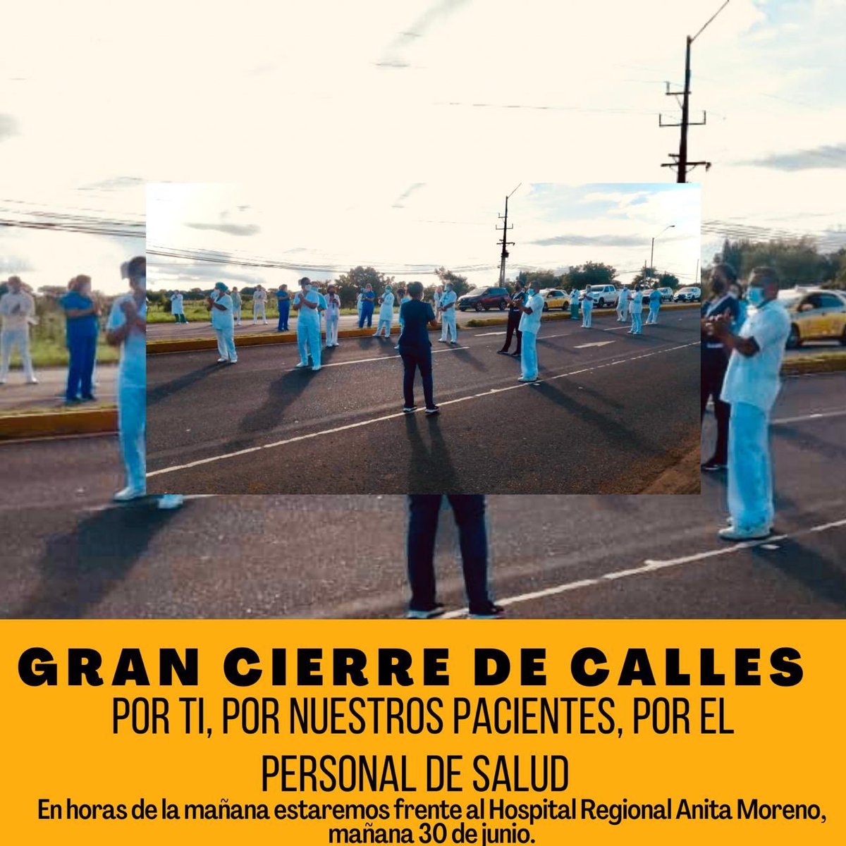 Triste q llevemos más de 1 año golpeados por esta pandemia   #Covid-19 y nuestros hospitales sigan igual,no se han mejorado, no aumentaron la capacidad hospitalaria
Pero lo más triste es q sean nuestros Héroes de blanco l@s q tengan q protestar por un mejor sistema de salud