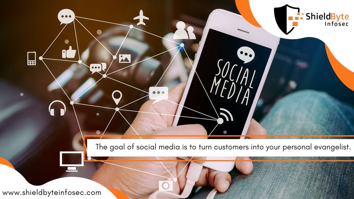 shieldbyte's tweet photo. The goal of social media is to turn customers into your personal evangelist.

#socialmediafam #SocialMediaDay2021 #SocialMediaDay #DigitalIndia #HappySocialMediaDay 
#cyebersecurity #iso27001 #gdpr #datasecurity 
#shieldbyteindfosec https://t.co/HetcvFudyc